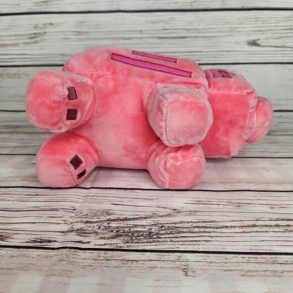 Minecraft Pink Pig Plush 9in Pixelated Stuffed Soft Mattel Collectible - Picture 5 of 8